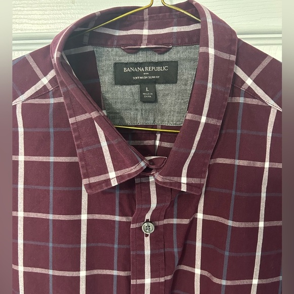 Banana Republic Men’s Long Sleeve Soft Wash Slim Fit Dress Shirt Size Large - Picture 1 of 3